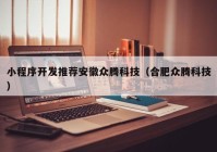 小程序開(kāi)發(fā)推薦安徽眾騰科技（合肥眾騰科技）