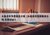 小程序開(kāi)發(fā)費(fèi)用多少錢(qián)（小程序開(kāi)發(fā)需要多少錢(qián),無(wú)需經(jīng)驗(yàn)!）