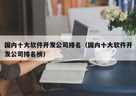 國(guó)內(nèi)十大軟件開發(fā)公司排名（國(guó)內(nèi)十大軟件開發(fā)公司排名榜）