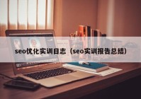 seo優(yōu)化實訓(xùn)日志（seo實訓(xùn)報告總結(jié)）