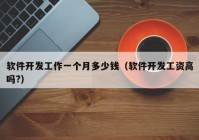 軟件開(kāi)發(fā)工作一個(gè)月多少錢(qián)（軟件開(kāi)發(fā)工資高嗎?）